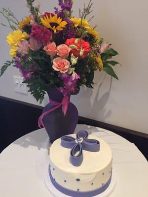 Had to go just vanilla so the chocolate wouldn't show through the frosting.