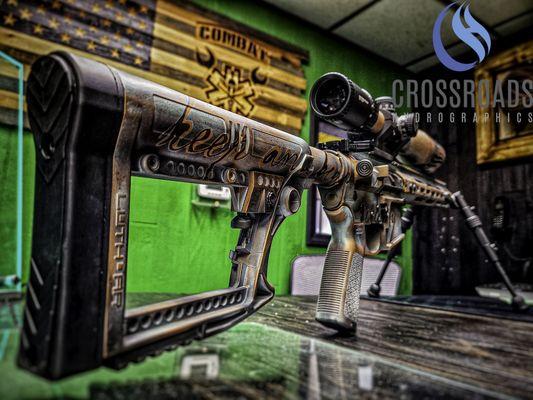 Constitution themed rifle.