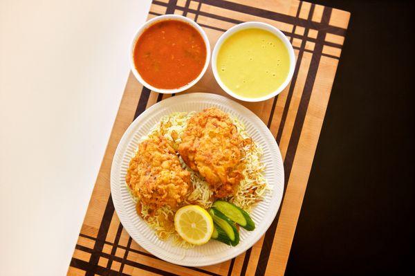 Chicken, rice, and soup