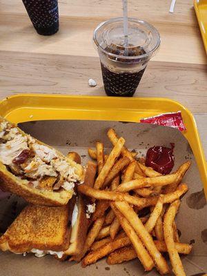 The namesake chicken sandwich with fries absolutely outstanding