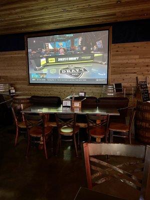 Sports bar with widescreen.