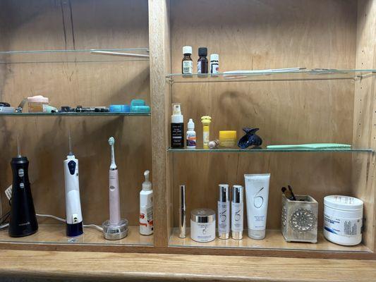 Custom made glass shelves from Dave's