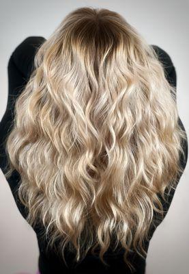 Bright blonde with soft shadow root