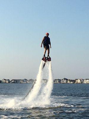 Here is one of our clients doing a lesson on the Flyboard. Half hour is 98.00 dollars and fifty minute lesson is 165.00 dollars
