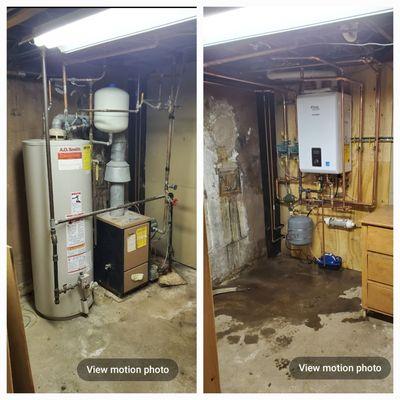 Combination boiler installation