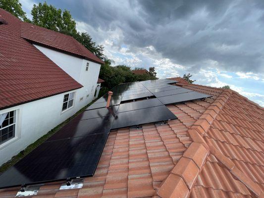 Professionally installed on tile roof.