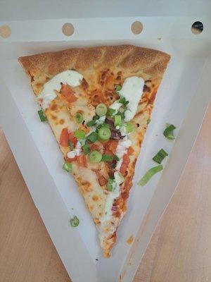 Buffalo chicken pizza slice