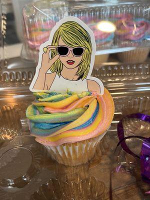 Cupcakes with custom color swirl (I added the topper)