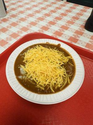 Classic chili with Onions and Cheese
