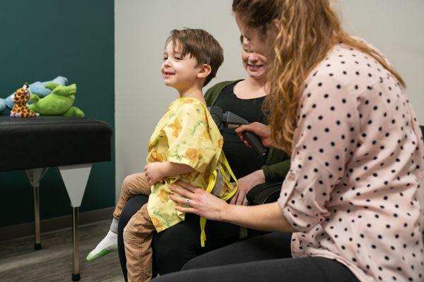 When it comes to your child's health, we don't guess, we test! Our neurological scans are very gentle and safe for pregnant moms and babies!