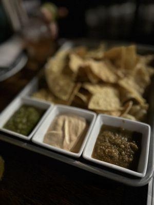 Chips Three Salsas