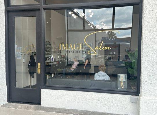 Our beautiful, welcoming salon view from standing in the Historic Downtown Newark Arcade