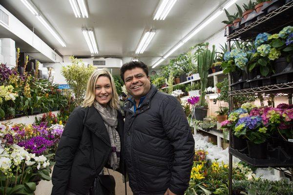 Diane and Hector in our cooler picking out thief event flowers