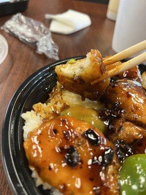 Nuggets in the General Tso Chicken? Not good.