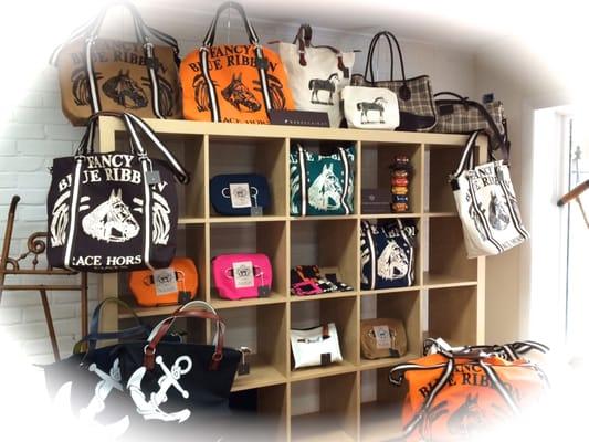 Great variety of quality bags on the wall.