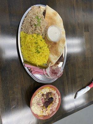 Beef and lamb Kabob entree