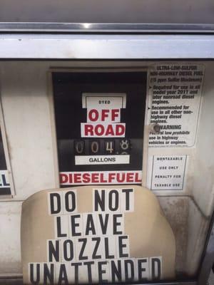 Off road diesel available!