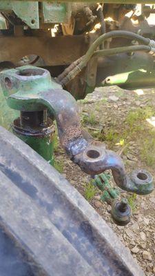 After Reavis Welding It's on.. it's solid and it stayed together! My husband has his tractor back!