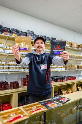 Friendly staff at Red Falcon Yucca Valley dispensary!