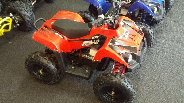 Electric atv 36 volt 500 watt. Has forward and reverse working headlights and horn. 3 speed settings slow, medium and fast