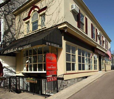 Class-Harlan Real Estate, located at the corners of State & Main Streets in Historic Doylestown, Bucks County, PA 215-348-8111.