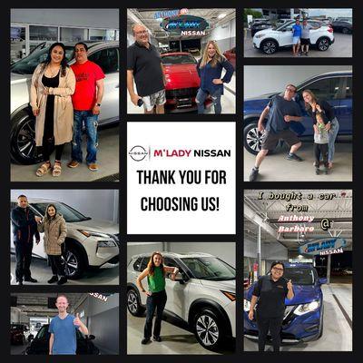 Revving up with gratitude !!!  
Thank you to all our amazing customers who chose M'Lady Nissan as their automotive partner!