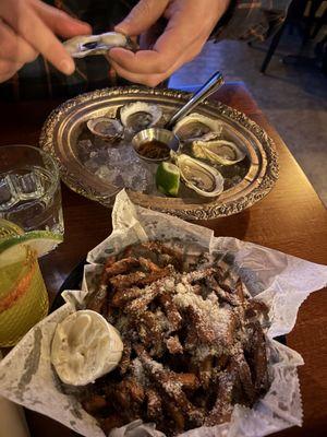 Fries and oysters