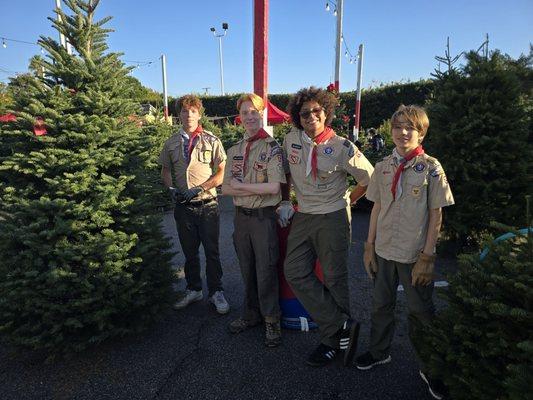 Happy Scouts helping