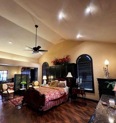 The ceiling lights were replaced and no longer hiss!