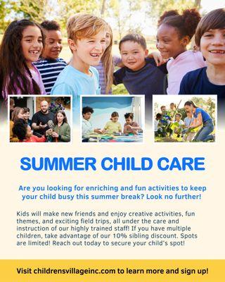 Join us this summer and enroll your child in full or part-time day care for children aged infant through 12 years! #childcare #infantdaycare