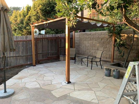 Pergola on flagstone