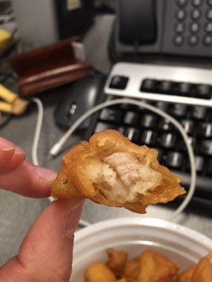 Sweet and sour chicken with 3x zoom. Zoom is needed to find the chicken