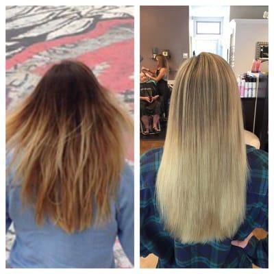 Thank you bonni for transforming my hair from ombré to blonde with highlights!