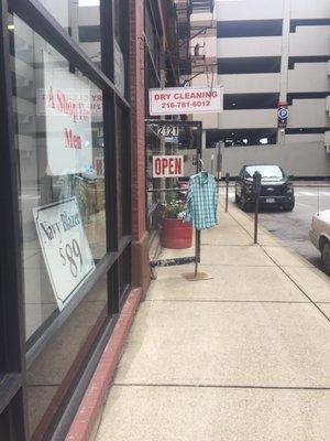 View of the shop from the street