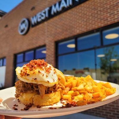 Breakfast Sandwich with Pulled Pork : coloradofoodie