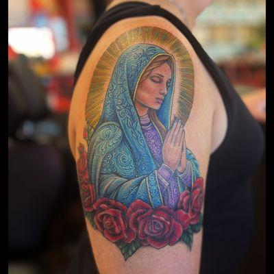 Colorful Virgin Mary done by Anji