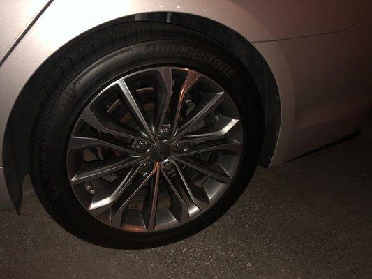 Four new Bridgestone Turanza tires. Cost far less than Dealer, but still highest quality tires and installation. Thank you, Bob!