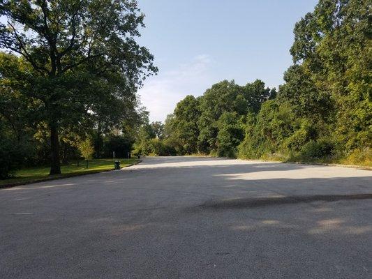 Facing west toward entrance...grassy area on left