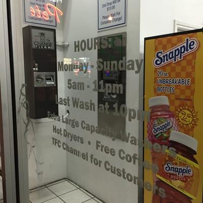 Hours for Coin Laundry on Mission