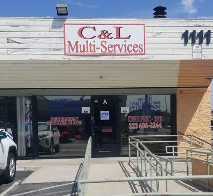 We are inside C&L Multi Services. Ana or Miguel can assist you with your live scan needs