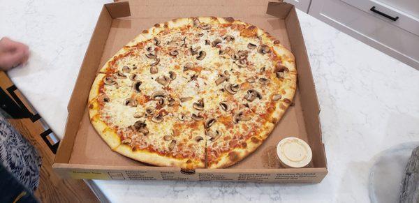 Large Pizza with mushrooms