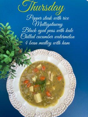 Daily soup menu