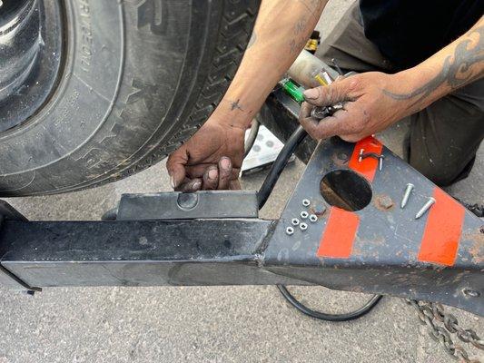 Jimmy fixing my cable