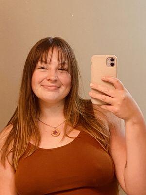 The first time I trusted a stylist to cut beautiful bangs!