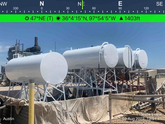 Sandblasting and coating of chemical tanks