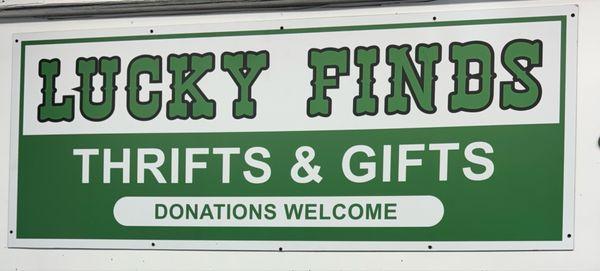 Our sign you will find behind the register