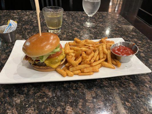 Marriott Burger and fries.