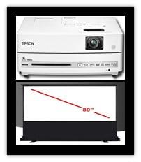 With the power lite presenter you have a built in DVD right at your disposal. Plug and make this projector easy to use.