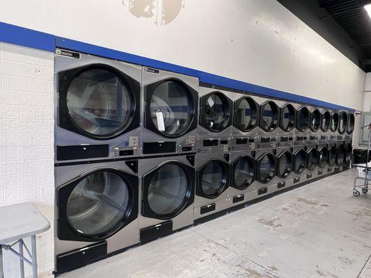 Entire wall of new dryers
