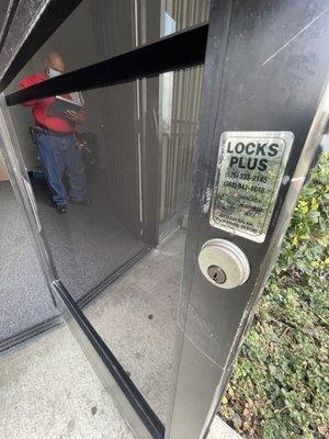 New cylinders for key entry doors.